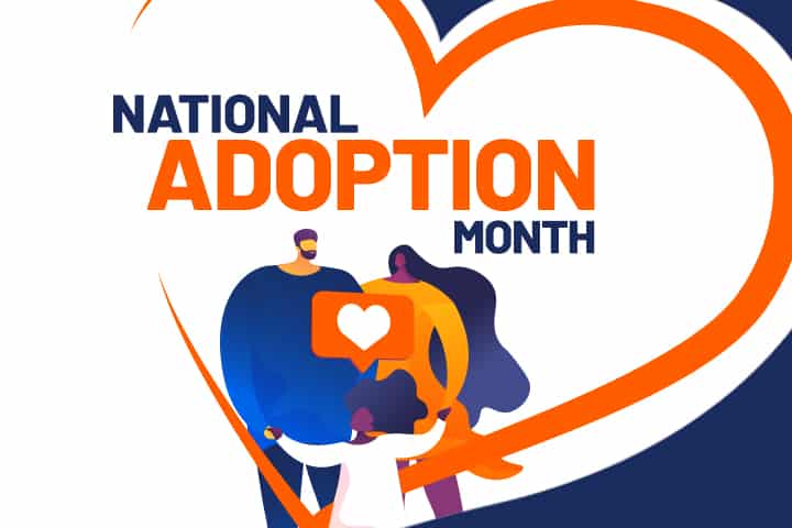 National Adoption Month with family clip art